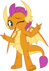 Size: 1024x1482 | Tagged: safe, artist:jhayarr23, derpibooru import, smolder, dragon, cute, dragoness, eyebrows, female, image, looking at you, one eye closed, png, simple background, smolderbetes, solo, transparent background, vector, wink, winking at you
