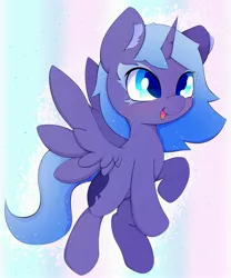 Size: 2500x3000 | Tagged: safe, artist:zokkili, derpibooru import, princess luna, alicorn, pony, colored eyelashes, cute, ethereal mane, female, filly, foal, horn, image, jpeg, lunabetes, open mouth, solo, starry eyes, starry mane, wingding eyes, wings, woona, younger