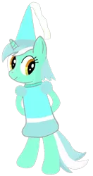 Size: 554x1051 | Tagged: safe, artist:darlycatmake, derpibooru import, edit, vector edit, lyra heartstrings, pony, unicorn, clothes, dress, dressup, happy, hat, hennin, hooves behind back, image, looking at someone, looking at something, looking back, png, princess, princess lyra heartstrings, smiling, standing, standing on two hooves, standing up, vector
