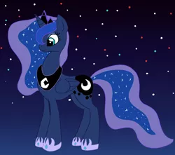 Size: 2532x2236 | Tagged: safe, artist:springlockanon, twibooru exclusive, princess luna, alicorn, pony, cutie mark, gradient background, image, png, solo, space, stars