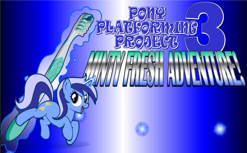 Size: 1689x1048 | Tagged: safe, artist:marcusmaximus, derpibooru import, minuette, pony, unicorn, 2012, fan game, female, game, image, magic, magic aura, mare, minty fresh adventure, nostalgia, png, pony platforming project, title screen, toothbrush