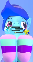 Size: 2262x4247 | Tagged: safe, artist:nightietime, derpibooru import, oc, oc:sierra nightingale, oc:swivel starsong, oc:thundy, unofficial characters only, 3d, clothes, image, macro, png, socks, striped socks