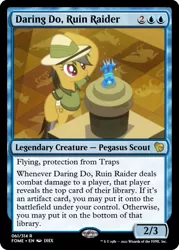 Size: 375x523 | Tagged: safe, derpibooru import, edit, daring do, pegasus, read it and weep, ccg, hat, image, magic the gathering, pith helmet, png, sapphire statue, trading card, trading card edit