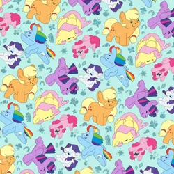 Size: 4096x4096 | Tagged: safe, artist:cutepencilcase, derpibooru import, applejack, fluttershy, pinkie pie, rainbow dash, rarity, twilight sparkle, twilight sparkle (alicorn), alicorn, earth pony, pegasus, pony, unicorn, chibi, image, mane six, png, potato pony