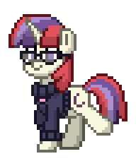 Size: 192x228 | Tagged: safe, artist:twilyisbestpone, derpibooru import, moondancer, pony, unicorn, pony town, adorkable, animated, blinking, clothes, cute, dancerbetes, derpibooru exclusive, dork, female, gif, glasses, image, mare, simple background, smiling, sweater, transparent background, trotting, trotting in place, walk cycle, walking