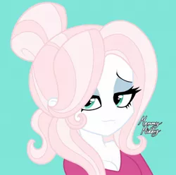 Size: 1640x1626 | Tagged: safe, artist:mommymidday, derpibooru import, oc, oc:mommy midday, human, equestria girls, :3, april fools joke, breasts, cleavage, eyeshadow, humanized, icon, image, jpeg, lidded eyes, looking at you, makeup, simple background, solo, white skin