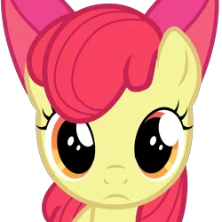 Size: 5000x5000 | Tagged: safe, artist:age3rcm, apple bloom, earth pony, pony, apple bloom's bow, bow, female, filly, filly stare, frown, hair bow, image, looking at you, mare stare, png, simple background, solo, transparent background
