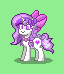 Size: 64x74 | Tagged: safe, artist:dematrix, derpibooru import, oc, oc:marry valentina, pony, unicorn, pony town, bow, cute, ear piercing, female, green background, hair bow, image, jewelry, mare, necklace, picture for breezies, piercing, pixel art, png, simple background, smiling, tail, tail bow