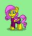 Size: 63x71 | Tagged: safe, artist:dematrix, derpibooru import, oc, oc:flutter stetsia, bat pony, pony, pony town, clothes, female, green background, image, mare, picture for breezies, pixel art, png, ripping clothes, simple background