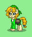 Size: 64x74 | Tagged: safe, artist:dematrix, derpibooru import, ponified, pony, unicorn, pony town, bag, bandana, clothes, eri kasamoto, female, green background, image, mare, metal slug, picture for breezies, pixel art, png, saddle bag, simple background