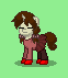 Size: 62x71 | Tagged: safe, artist:dematrix, derpibooru import, ponified, pony, unicorn, pony town, clothes, eyes closed, female, green background, image, madotsuki, mare, picture for breezies, pixel art, png, shoes, simple background, skirt, yume nikki