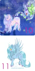 Size: 501x1000 | Tagged: safe, artist:niniibear, derpibooru import, oc, unofficial characters only, alicorn, original species, plant pony, pony, alicorn oc, augmented, augmented tail, duo, horn, image, plant, png, stars, tail, tongue out, wings