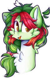 Size: 1280x1985 | Tagged: safe, artist:clairedaartiste444, derpibooru import, oc, oc:meloni, unofficial characters only, pony, bust, cheek fluff, chest fluff, ear fluff, female, image, looking at you, mare, open mouth, png, simple background, solo, transparent background