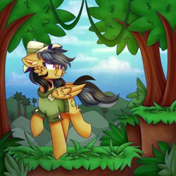 Size: 1280x1280 | Tagged: safe, artist:clairedaartiste444, derpibooru import, daring do, pegasus, pony, cheek fluff, clothes, ear fluff, female, hat, image, mare, png, solo, wings