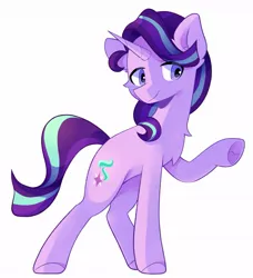 Size: 963x1054 | Tagged: safe, artist:clairedaartiste444, artist:tat3r_444, derpibooru import, starlight glimmer, pony, unicorn, female, horn, image, jpeg, mare, raised hoof, simple background, white background