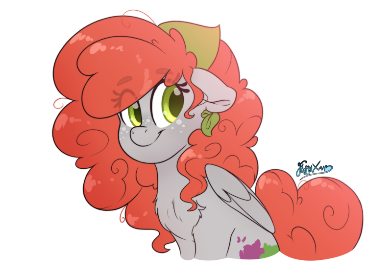 Size: 5000x3500 | Tagged: safe, artist:fluffyxai, derpibooru import, oc, oc:scenic spatter, unofficial characters only, pegasus, chest fluff, fluffy mane, freckles, image, png, smiling, solo