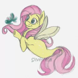 Size: 900x900 | Tagged: safe, artist:silverlunars, derpibooru import, fluttershy, fish, pegasus, pony, seapony (g4), dorsal fin, female, fin wings, fins, fish tail, flowing mane, flowing tail, green eyes, image, mare, pink mane, png, seaponified, seapony fluttershy, signature, simple background, smiling, solo, species swap, tail, white background, wings