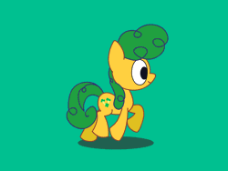 Size: 1280x960 | Tagged: safe, artist:greenhoof, derpibooru import, oc, oc:broccoli garnish, unofficial characters only, earth pony, pony, animated, earth pony oc, female, gif, green background, happy, image, loop, mare, shadow, simple background, smiling, solo, trotting, vector, walking