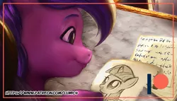 Size: 777x444 | Tagged: safe, artist:annaxeptable, artist:lummh, derpibooru import, princess cadance, twilight sparkle, alicorn, pony, unicorn, comic:the princess of love, drawing, female, filly, filly twilight sparkle, foal, handwriting, image, letter, mare, patreon, patreon logo, png, solo, teen princess cadance, unicorn twilight, younger