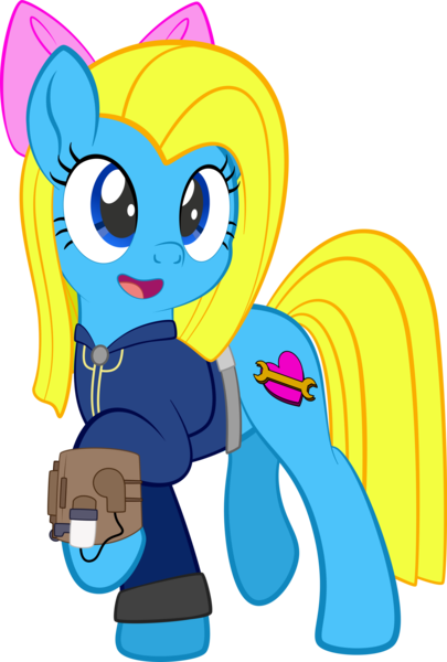 Size: 1920x2843 | Tagged: safe, artist:alexdti, derpibooru import, oc, oc:cuteamena, earth pony, pony, clothes, female, image, jumpsuit, mare, png, simple background, solo, transparent background, vault suit