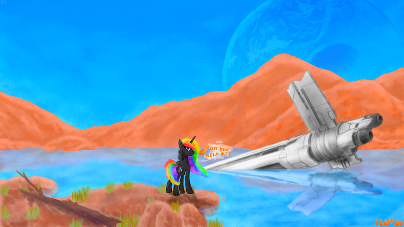 Size: 3840x2160 | Tagged: safe, artist:fenringxgod, derpibooru import, oc, oc:rainbow fire, unicorn, image, planet, png