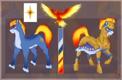 Size: 5000x3275 | Tagged: safe, artist:copshop, derpibooru import, oc, oc:terra lionmane, unofficial characters only, earth pony, phoenix, pony, armor, armored pony, coat markings, cutie mark, earth pony oc, facial markings, helmet, image, png, redesign, reference sheet, royal guard, simple background, snip (coat marking), solo