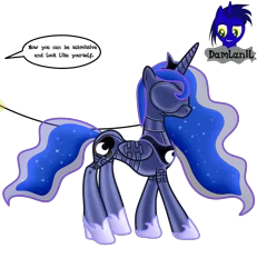 Size: 3840x4154 | Tagged: safe, artist:damlanil, derpibooru import, princess luna, alicorn, pony, bdsm, blindfold, bodysuit, bondage, bondage mask, boots, bound wings, catsuit, clothes, collar, comic, commission, corset, crown, ethereal mane, female, gag, galaxy mane, gimp suit, high heels, hood, hoof shoes, horn, horn ring, image, implied princess celestia, jewelry, latex, latex boots, latex suit, leash, mare, muzzle gag, necklace, png, regalia, ring, rubber, shiny, shiny mane, shoes, show accurate, simple background, solo, speech bubble, suit, text, transparent background, vector, wings