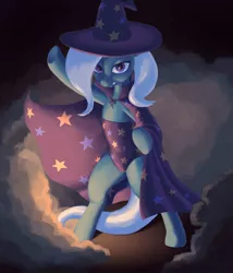 Size: 1200x1400 | Tagged: safe, artist:escapisttwi, derpibooru import, trixie, pony, unicorn, clothes, female, image, jpeg, looking at you, smiling, smiling at you, solo, tail