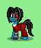 Size: 60x70 | Tagged: safe, artist:dematrix, derpibooru import, oc, oc:subject-001, cyborg, earth pony, pony, robot, robot pony, pony town, green background, image, male, picture for breezies, pixel art, png, simple background, stallion