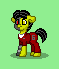 Size: 59x69 | Tagged: safe, artist:dematrix, derpibooru import, cyborg, earth pony, pony, robot, robot pony, pony town, clothes, green background, image, male, picture for breezies, pixel art, png, simple background, stallion