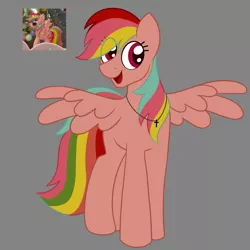 Size: 1280x1280 | Tagged: safe, artist:horse-time-babey, derpibooru import, rainbow dash, pegasus, pony, alternate color palette, alternate design, bootleg, christian rainbow dash, cross, cross necklace, image, jewelry, necklace, png