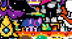 Size: 524x288 | Tagged: safe, derpibooru import, twilight sparkle, april fools, deltarune, image, kris (deltarune), papyrus (undertale), pixel art, png, r/place, rainbow, reddit, susie (deltarune), undertale