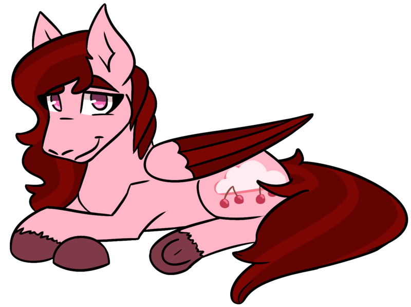 Size: 1503x1122 | Tagged: safe, artist:hiddenfaithy, derpibooru import, oc, oc:cherry showers, unofficial characters only, pegasus, pony, colored wings, colored wingtips, image, lying down, png, simple background, solo, transparent background, wings