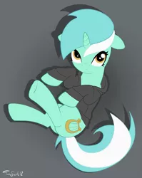 Size: 715x900 | Tagged: dead source, safe, artist:askspotlight, derpibooru import, lyra heartstrings, pony, unicorn, fanfic, fanfic:background pony, 2012, brony history, clothes, dig the swell hoodie, female, hoodie, image, jpeg, looking up, mare, nostalgia, signature, underhoof