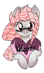 Size: 1029x1690 | Tagged: safe, artist:moonert, derpibooru import, oc, unofficial characters only, earth pony, pony, bust, eyelashes, female, heart, heart pillow, image, mare, pillow, png, simple background, smiling, solo, transparent background