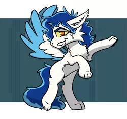 Size: 1234x1162 | Tagged: safe, artist:hiddenfaithy, derpibooru import, oc, oc:aurora, unofficial characters only, pegasus, pony, were-pony, chest fluff, colored wings, colored wingtips, ear fluff, fangs, image, png, simple background, spread wings, wings
