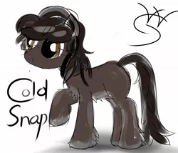 Size: 1280x1097 | Tagged: safe, artist:anonymous, derpibooru import, oc, oc:cold snap, unofficial characters only, earth pony, pony, taiga pony, chest fluff, female, image, jpeg, mare, raised hoof, simple background, solo, white background