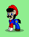 Size: 59x76 | Tagged: safe, artist:dematrix, derpibooru import, ponified, earth pony, pony, pony town, clothes, facial hair, green background, hat, image, male, mario, moustache, nintendo, picture for breezies, pixel art, png, simple background, stallion, super mario bros.