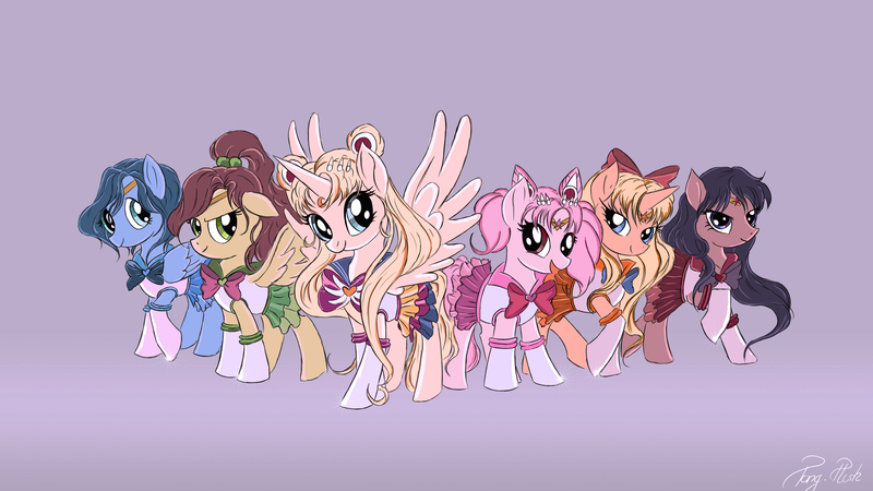 Size: 3840x2160 | Tagged: safe, artist:ponyplushiee, derpibooru import, ponified, alicorn, earth pony, pegasus, pony, unicorn, aino minako, amy anderson, chibi-usa, female, hino rei, image, jpeg, kino makoto, lita kino, mare, mina aino, mizuno ami, purple background, raye hino, rini tsukino, sailor jupiter, sailor mars, sailor mercury, sailor moon, sailor scout, sailor venus, serena tsukino, simple background, spread wings, tsukino usagi, wings