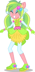 Size: 169x350 | Tagged: safe, artist:amadondawn, derpibooru import, lemon zest, equestria girls, clothes swap, crystal guardian, eye clipping through hair, eyeshadow, female, grin, image, makeup, png, shadow, simple background, smiling, solo, transparent background