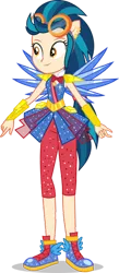 Size: 174x400 | Tagged: safe, artist:amadondawn, derpibooru import, indigo zap, equestria girls, clothes swap, crystal guardian, female, goggles, image, png, shadow, simple background, smiling, solo, transparent background