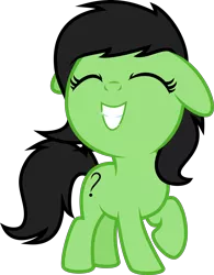Size: 4000x5140 | Tagged: safe, artist:melisareb, derpibooru import, oc, oc:anonfilly, unofficial characters only, earth pony, pony, absurd resolution, adoranon, cute, derpibooru exclusive, eyes closed, female, filly, image, inkscape, ocbetes, png, raised hoof, simple background, smiling, solo, transparent background, vector