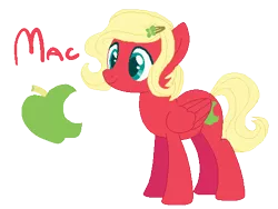 Size: 517x389 | Tagged: safe, artist:luzrboi, artist:selenaede, derpibooru import, oc, oc:mac, unofficial characters only, pegasus, pony, base used, cutie mark, feminine stallion, hairclip, image, male, offspring, parent:big macintosh, parent:fluttershy, parents:fluttermac, png, simple background, solo, stallion, transparent background