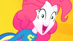 Size: 3410x1920 | Tagged: safe, derpibooru import, screencap, pinkie pie, eqg summertime shorts, equestria girls, steps of pep, female, high res, image, jpeg, open mouth, open smile, smiling, solo, wondercolts uniform