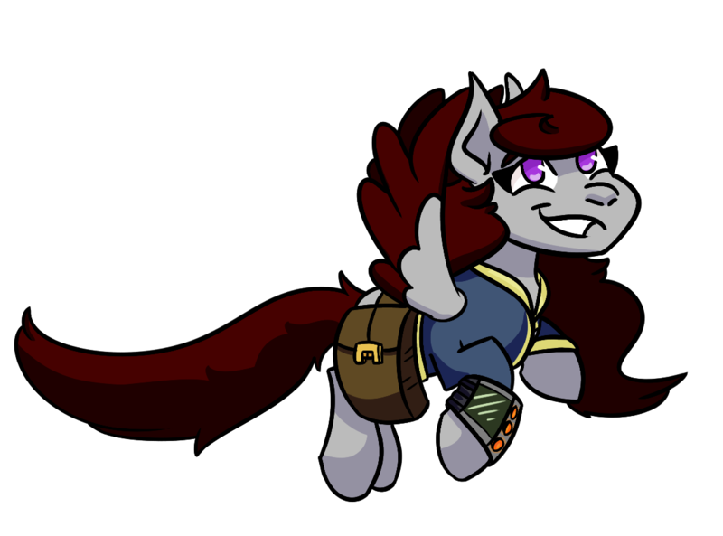 Size: 1203x892 | Tagged: safe, artist:hiddenfaithy, derpibooru import, oc, oc:skyfire lumia, unofficial characters only, fallout equestria, clothes, colored wings, colored wingtips, fallout equestria: uncertain ties, flying, image, jumpsuit, long mane, long tail, pipbuck, png, simple background, smiling, tail, transparent background, vault suit, wings