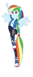 Size: 1900x4346 | Tagged: safe, artist:gmaplay, derpibooru import, rainbow dash, equestria girls, equestria girls series, run to break free, spoiler:eqg series (season 2), female, grin, high res, image, png, ponied up, simple background, smiling, solo, spread wings, transparent background, wings