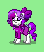 Size: 63x74 | Tagged: safe, artist:dematrix, derpibooru import, oc, oc:mutia syahlani, pony, unicorn, pony town, bow, clothes, cute, female, green background, hair bow, hairpin, image, mare, pixel art, png, simple background, tail, tail bow