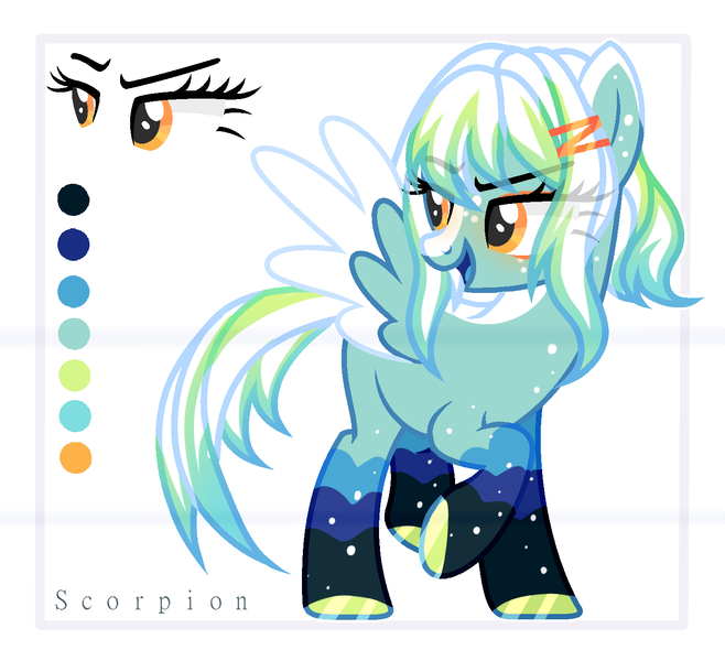 Size: 1448x1320 | Tagged: safe, artist:sscorpionsss, derpibooru import, oc, unofficial characters only, pegasus, pony, colored wings, eyelashes, hoof polish, image, looking back, pegasus oc, png, raised hoof, smiling, solo, two toned wings, wings