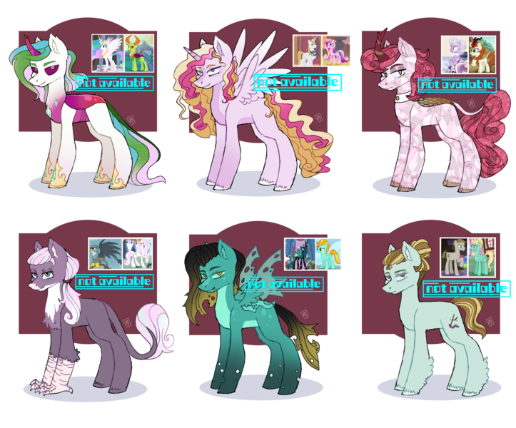 Size: 2650x2200 | Tagged: safe, artist:ririchiyoakva, derpibooru import, fleur-de-lis, gabby, lightning dust, mudbriar, prince blueblood, princess cadance, queen chrysalis, zephyr breeze, oc, alicorn, changedling, changeling, crystal pony, kirin, pegasus, pony, alicorn oc, changedling oc, changeling oc, crack ship offspring, crystal pony oc, female, horn, image, magical gay spawn, magical lesbian spawn, male, mare, offspring, parent:autumn blaze, parent:fleur-de-lis, parent:gabby, parent:lightning dust, parent:mud briar, parent:prince blueblood, parent:princess cadance, parent:princess celestia, parent:queen chrysalis, parent:thorax, parent:zephyr breeze, png, screencap reference, simple background, stallion, transparent background, wings