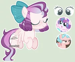 Size: 1024x848 | Tagged: safe, artist:dinkydoolove, derpibooru import, cozy glow, princess flurry heart, oc, alicorn, pegasus, pony, base used, bow, eyes closed, female, filly, flying, foal, hair bow, image, jpeg, magical lesbian spawn, offspring, parent:cozy glow, parent:princess flurry heart, pegasus oc, screencap reference, simple background, wings